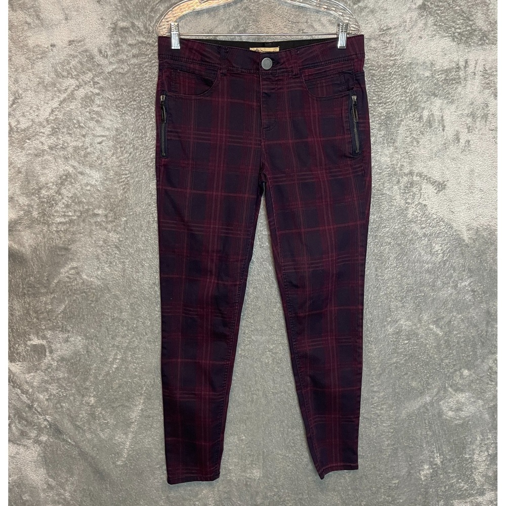 Democracy Women Size 10 Punk 90s Grunge Ab Solution Moto Plaid Ankle Jean